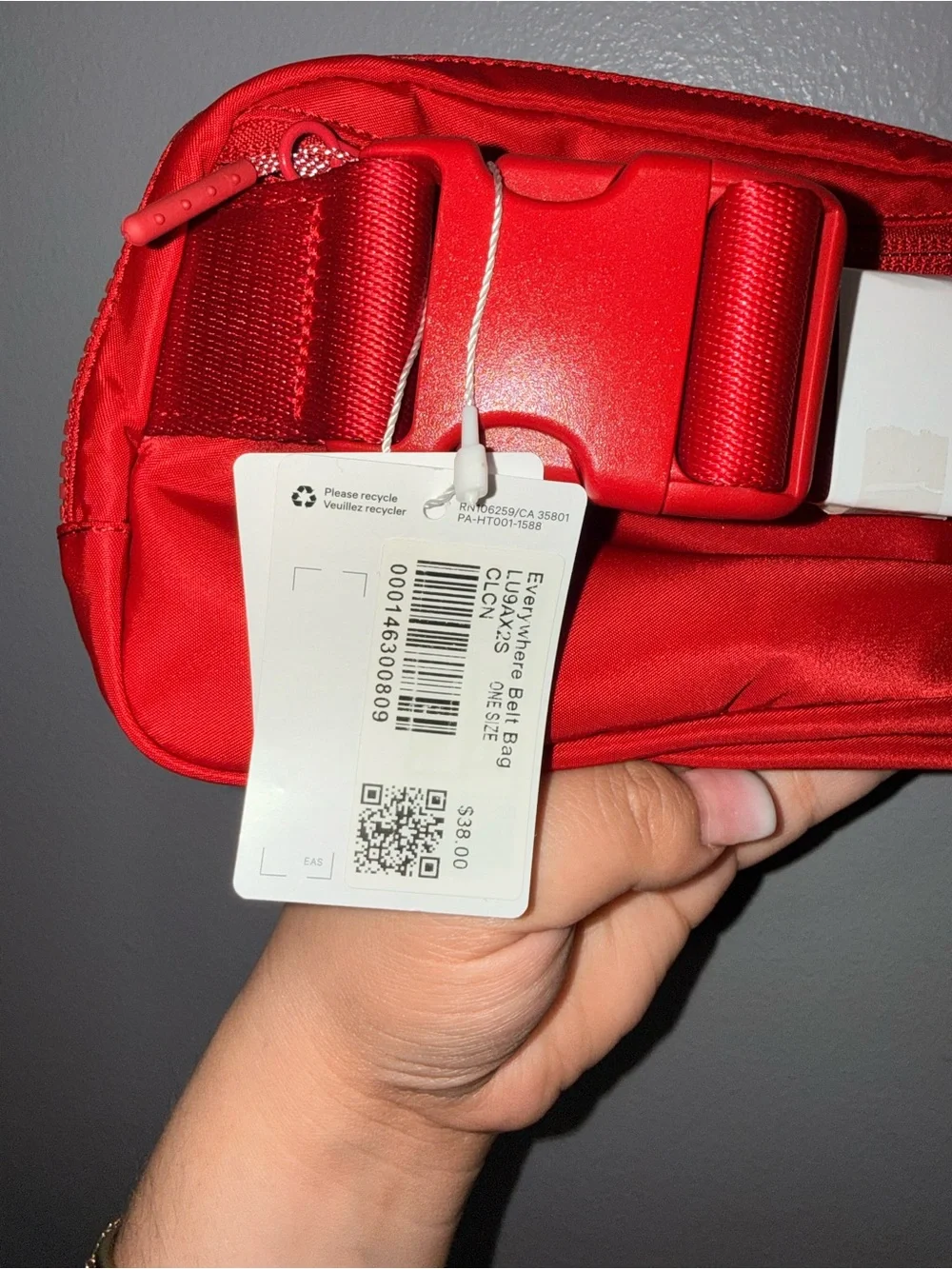 lululemon athletica Red Zip Belt Bag 1L